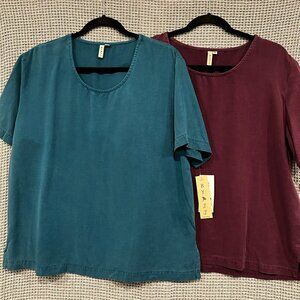 NWT - Lot of 2 - By JJ soft Tencel short-sleeve tops Size Medium